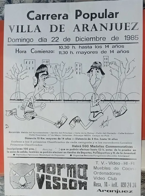 Cartel Carrera Popular 1985