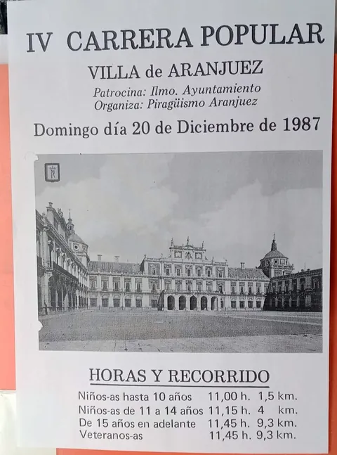 Cartel Carrera Popular 1987