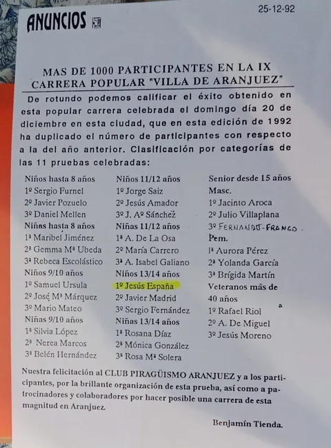 Carrera Popular 1992