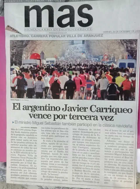 Recorte de prensa semanario Más 2008